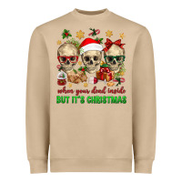 Mushroom When Your Dead Inside But It's Christmas Heavyweight Sweatshirt - BundleAndBundleShop