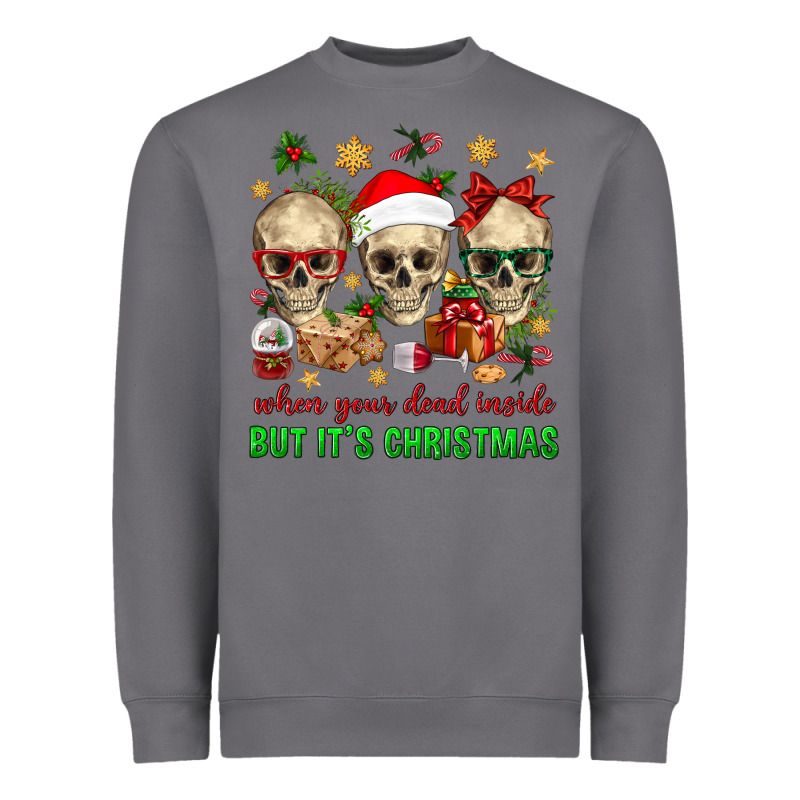 When Your Dead Inside But It's Christmas Heavyweight Sweatshirt by BundleAndBundleShop | Teevron