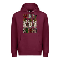 Burgundy merry and bright Premium Hoodie - CowGirlArtShop