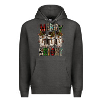 Charcoal Heather merry and bright Premium Hoodie - CowGirlArtShop