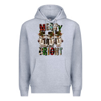Heather Grey merry and bright Premium Hoodie - CowGirlArtShop