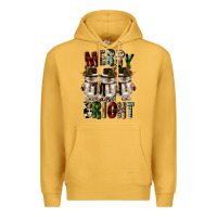 Mustard merry and bright Premium Hoodie - CowGirlArtShop