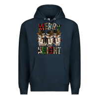 Navy merry and bright Premium Hoodie - CowGirlArtShop