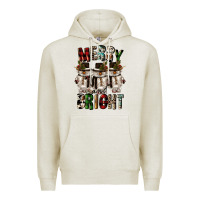 Oatmeal Heather merry and bright Premium Hoodie - CowGirlArtShop