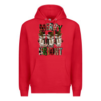 Red merry and bright Premium Hoodie - CowGirlArtShop