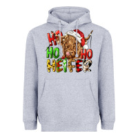 Heather Grey ho ho ho heifer Heavyweight Hoodie - CowGirlArtShop