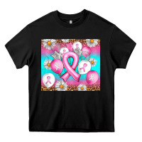 Black Breast cancer balloon Heavy Core Tee - Artiststas