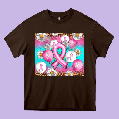 Breast Cancer Balloon Heavy Core Tee Designed By Artiststas