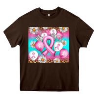 Chocolate Brown Breast cancer balloon Heavy Core Tee - Artiststas