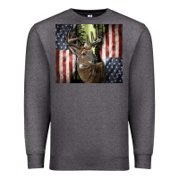Charcoal Heather usa deer hunting woods Premium Sweatshirt - CowGirlArtShop