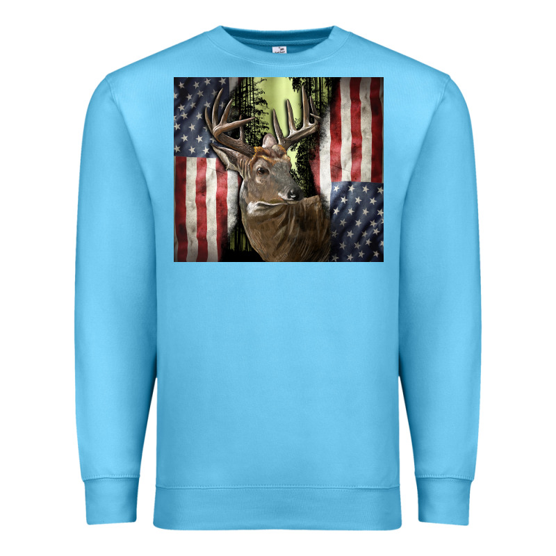 Usa Deer Hunting Woods Premium Sweatshirt by CowGirlArtShop | Teevron