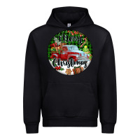 Black Merry Christmas Truck Urban Hoodie - FaDigitalArtStudio