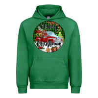 Emerald Merry Christmas Truck Urban Hoodie - FaDigitalArtStudio