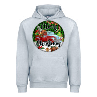 Heather Grey Merry Christmas Truck Urban Hoodie - FaDigitalArtStudio