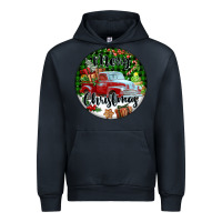Navy Merry Christmas Truck Urban Hoodie - FaDigitalArtStudio