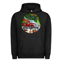 Pigment Black Merry Christmas Truck Urban Hoodie - FaDigitalArtStudio