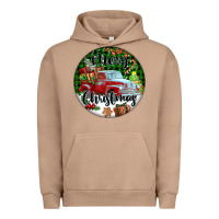 Pigment Burro Merry Christmas Truck Urban Hoodie - FaDigitalArtStudio