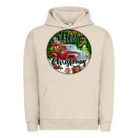 Pigment French Oak Merry Christmas Truck Urban Hoodie - FaDigitalArtStudio