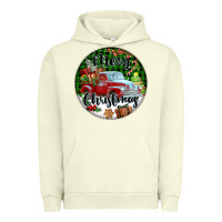 Pigment Pistachio Merry Christmas Truck Urban Hoodie - FaDigitalArtStudio