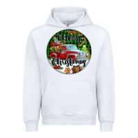 White Merry Christmas Truck Urban Hoodie - FaDigitalArtStudio