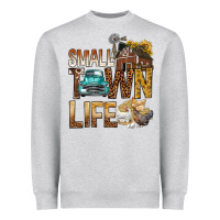 Heather Grey Small Town Life Heavyweight Sweatshirt - BundleAndBundleShop