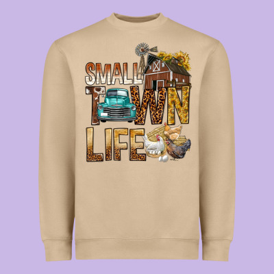 Small Town Life Heavyweight Sweatshirt Designed By Bundleandbundleshop