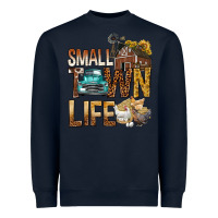 Navy Small Town Life Heavyweight Sweatshirt - BundleAndBundleShop