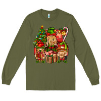 Army Green Christmas Elf Truck Long Sleeve Tee - BundleAndBundleShop