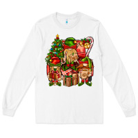 White Christmas Elf Truck Long Sleeve Tee - BundleAndBundleShop
