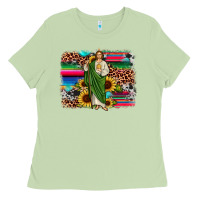 San Judas Leopard Cowhide Sunflower Background Ladies Tee | Teevron