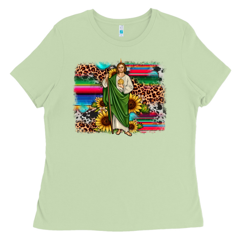 San Judas Leopard Cowhide Sunflower Background Ladies Tee by JahusDesignShop | Teevron