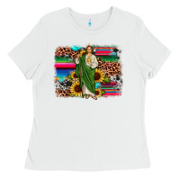 White san judas leopard cowhide sunflower background Ladies Tee - JahusDesignShop