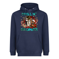 Navy chillin with my gnomies Heavyweight Hoodie - CowGirlArtShop