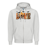 Dove Grey Halloween Love Zipper Hoodie - texasbilliewilder