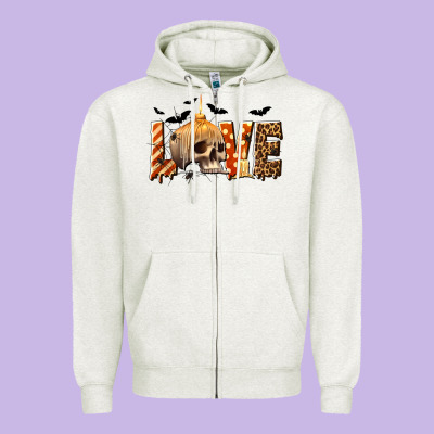 Halloween Love Zipper Hoodie Designed By Texasbilliewilder