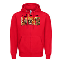 Red Halloween Love Zipper Hoodie - texasbilliewilder