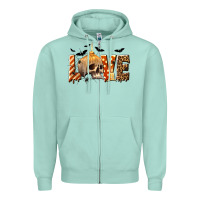 Seafoam Halloween Love Zipper Hoodie - texasbilliewilder