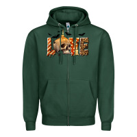 Sports Green Halloween Love Zipper Hoodie - texasbilliewilder