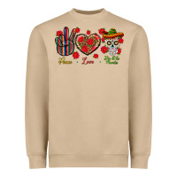 Mushroom Peace Love Dia De Los Muertos Heavyweight Sweatshirt - BundleAndBundleShop