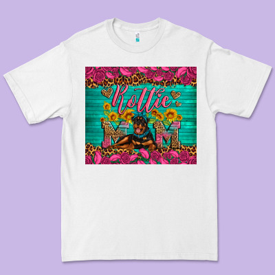 Rottie Mom With Roses Premium Tee Designed By Artiststas