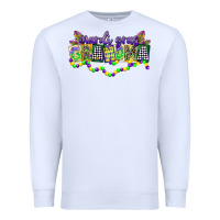 White mardi gras grandma Premium Sweatshirt - CowGirlArtShop