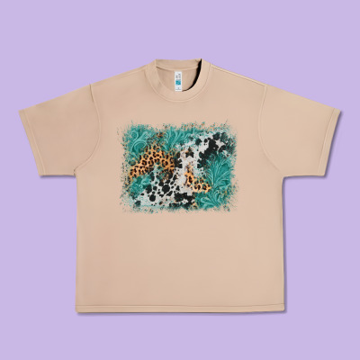 Cowhide Turquoise Leather Background Urban Heavy Tee Designed By Adodesignshop