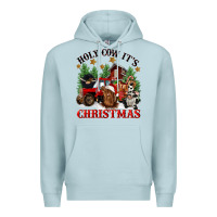 Blue Mist holy cow its christmas Premium Hoodie - CowGirlArtShop