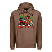 Chestnut holy cow its christmas Premium Hoodie - CowGirlArtShop