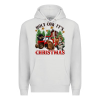 Dove Grey holy cow its christmas Premium Hoodie - CowGirlArtShop
