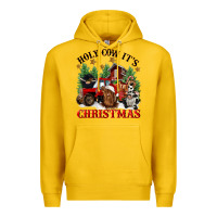Lemon holy cow its christmas Premium Hoodie - CowGirlArtShop