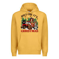 Mustard holy cow its christmas Premium Hoodie - CowGirlArtShop