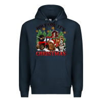 Navy holy cow its christmas Premium Hoodie - CowGirlArtShop