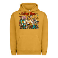 Pigment Peanut Butter Coffee First Then Cows Urban Hoodie - FaDigitalArtStudio