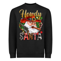 Black Howdy Santa Heavyweight Sweatshirt - BundleAndBundleShop